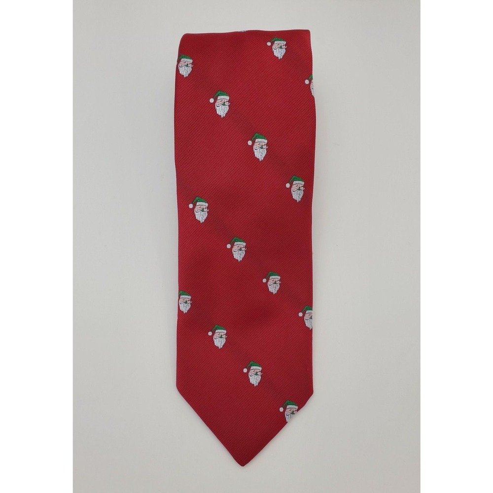 Vintage Cape Cod Santa Claus Heads Christmas Preppy Necktie‎ Red NWT
